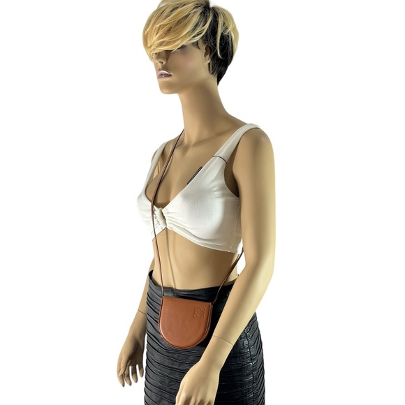 LOEWE Tan Leather Mini Heel Crossbody Pouch Bag Made in Spain - Picture 13 of 13